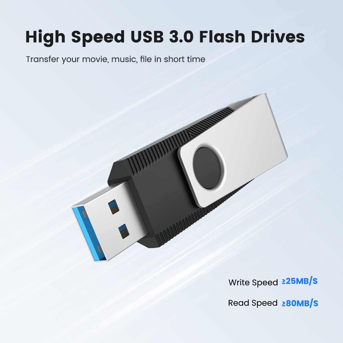 Aiibe Chiavetta USB 3.0 da 128 GB, 128 GB, chiavetta USB 3.0, unità da 128 GB, chiavetta da 128 GB, unità USB da 128 GB, confezione multipla (128 G, 5 colori misti: nero, rosso, ciano, verde, viola)