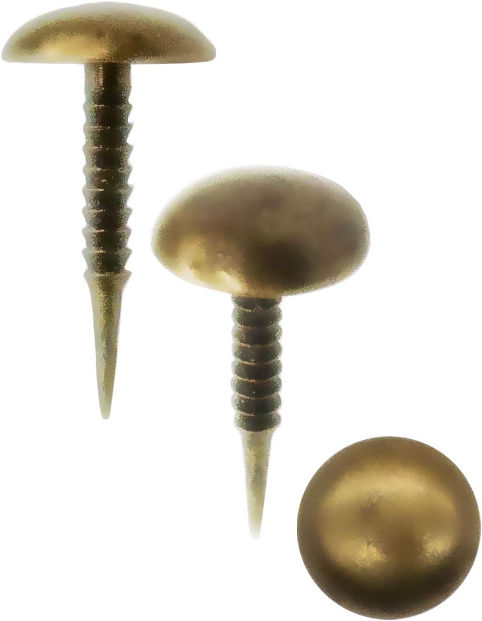 100 x Antique Round Head Nails, Decorative Nails, Furniture Nails, Brass Bronze Vintage, 15 x 8 mm