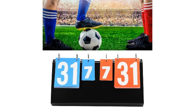 Tableau De Score Sportif Portable 4 Chiffres - Scoreboard Flip Pour Tennis Volley Football