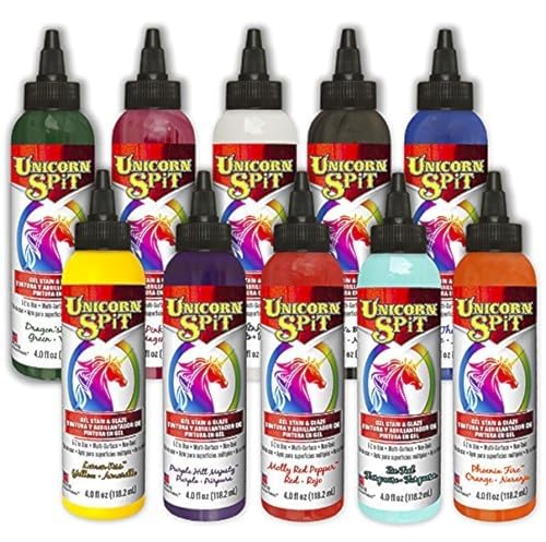 Unicorn Spit Gel Stain and Glaze in One 4 Ounce Each - 10 Paint Collection