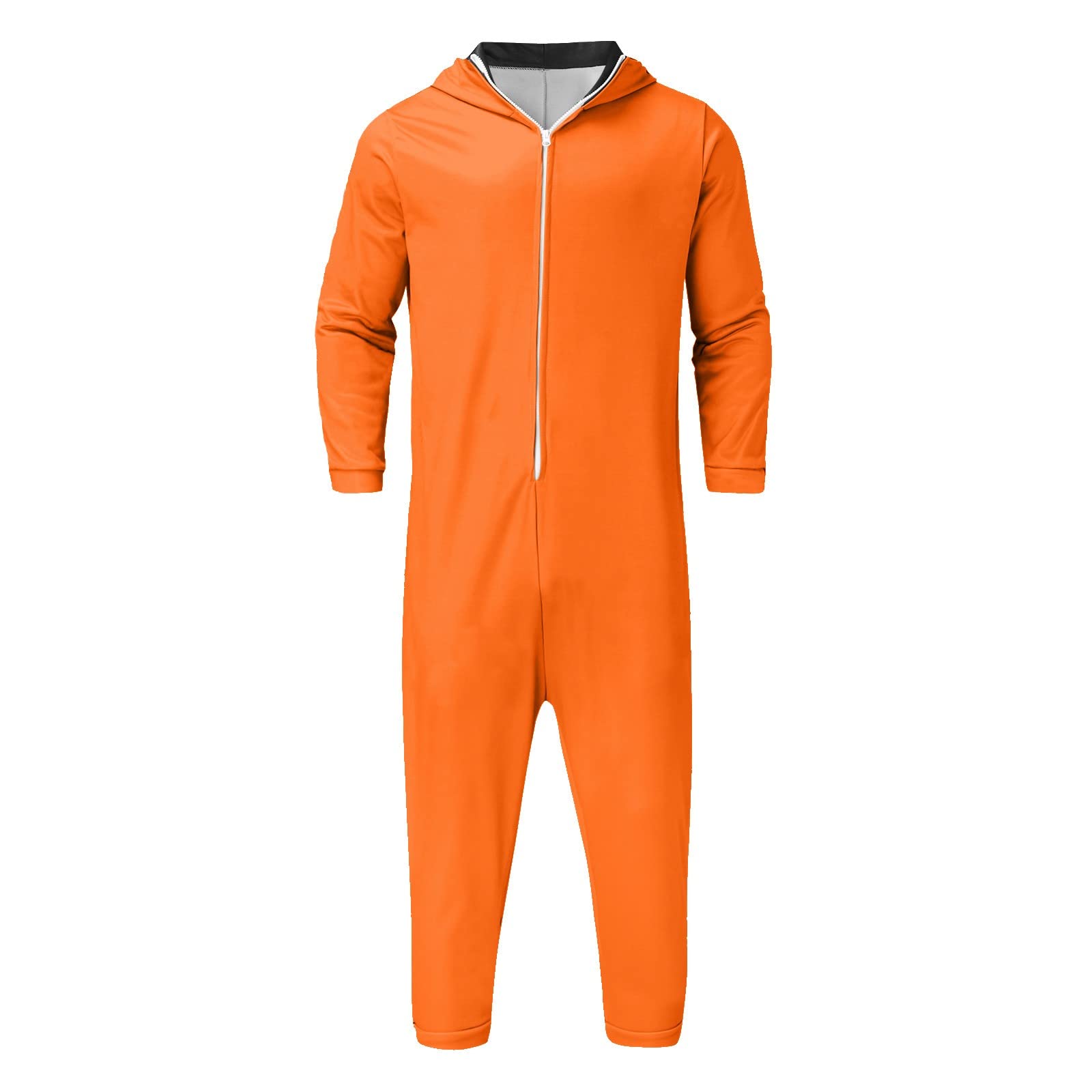 Combinaison pyjama à capuche pour homme avec fermeture éclair et jupe-culotte