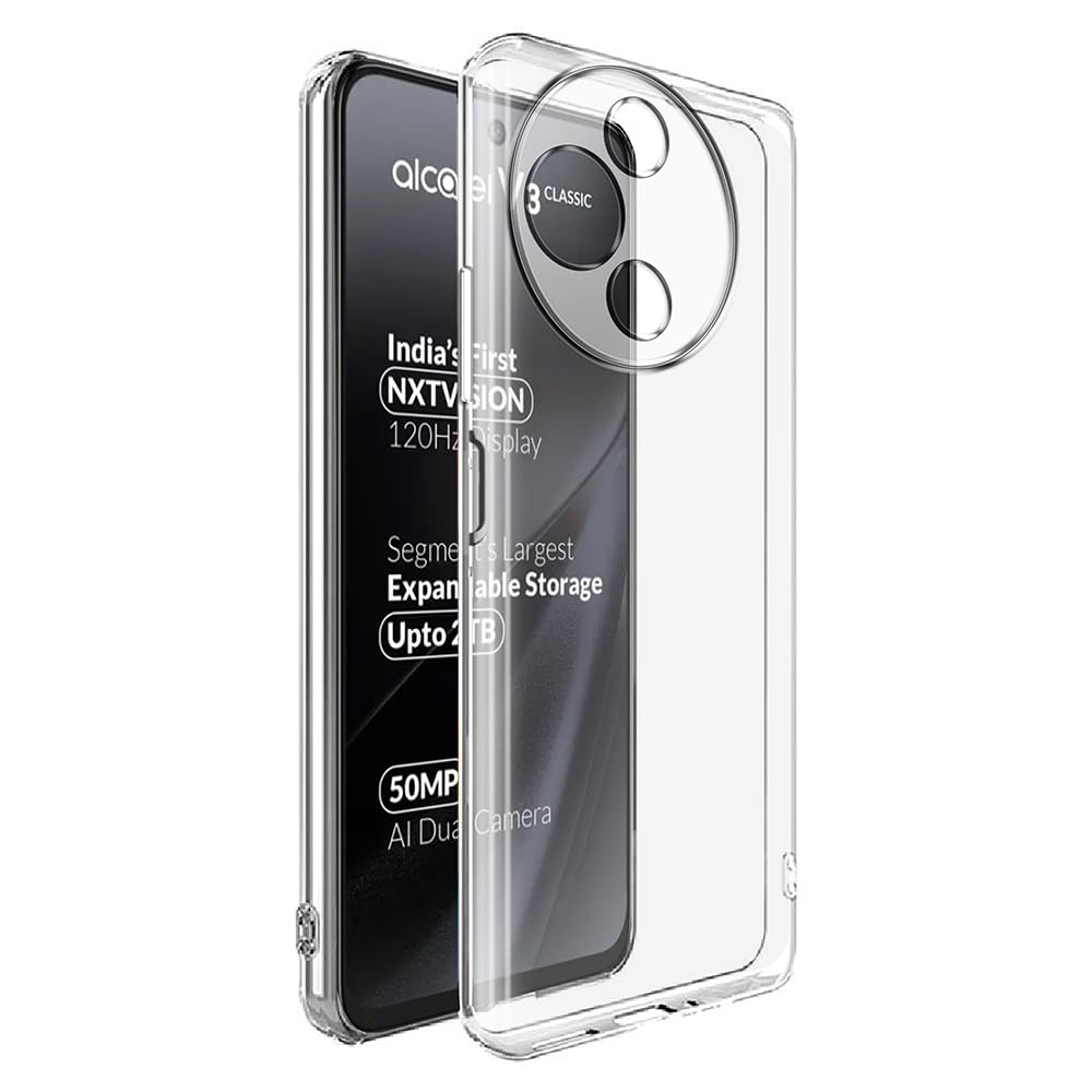 Amazon Brand-Solimo Basic Case for Alcatel V3 Classic 5G (Silicone_Clear) Amazon Brand-Solimo Basic Case for Alcatel V3 Classic 5G (Silicone_Clear)