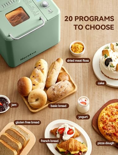 image for Neretva 20-IN-1 Bread Maker, Dual Heater 2LB Bread Machine All Metal&N