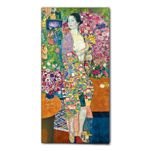 Giallobus - Obraz - Gustav Klimt - Tancerz - Standaard frame canvas - 50x100 - Gotowe do powieszenia - Nowoczesne obrazy do domu