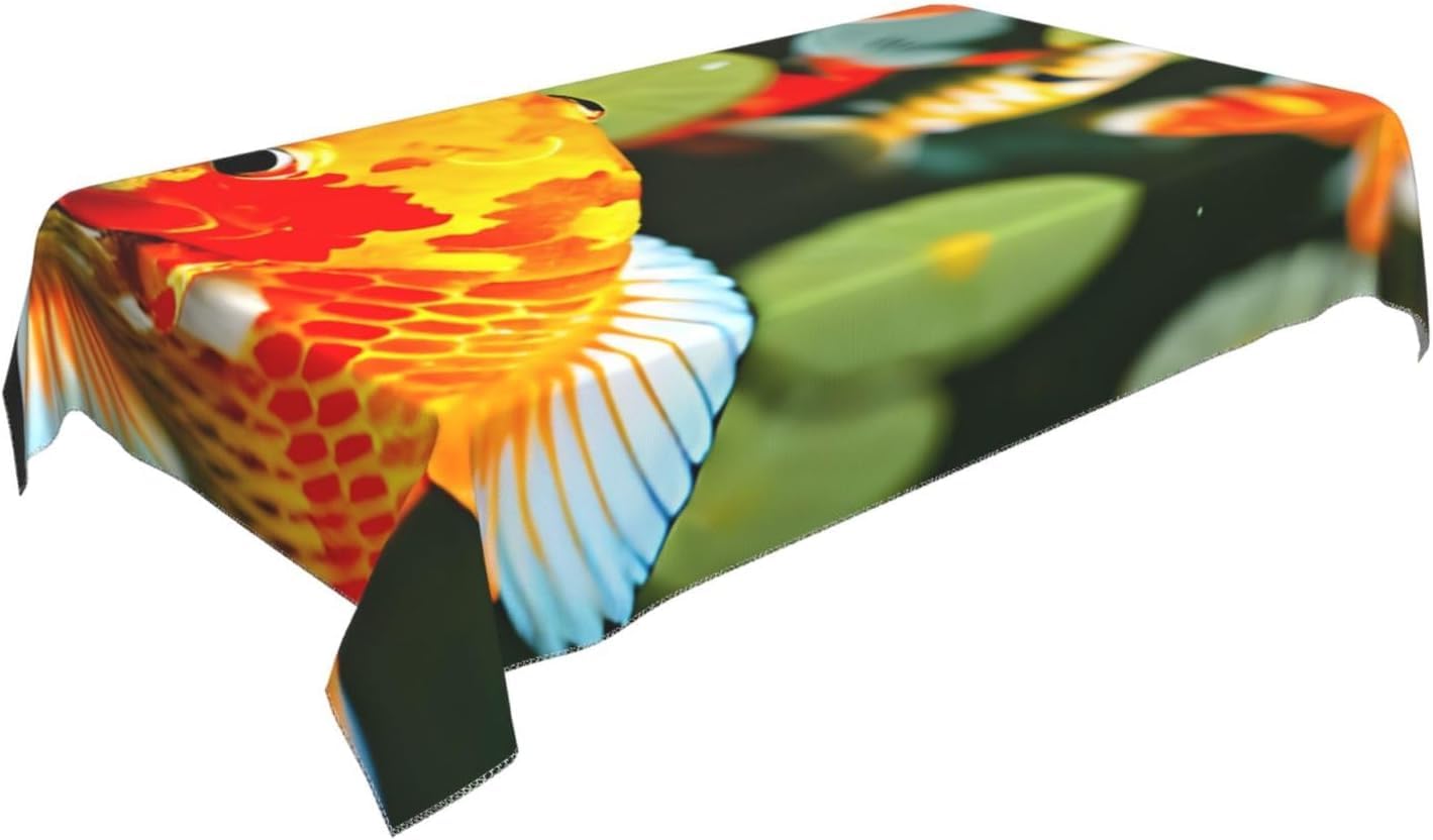 Tovaglia Antimacchia 300x140 cm Rettangolare Cinese Tovaglie Impermeabile 3 Metri Copritavolo Poliestere Protezione Tavolo Carpa Foglia di Loto, per Feste (12-14 Posti) a-278