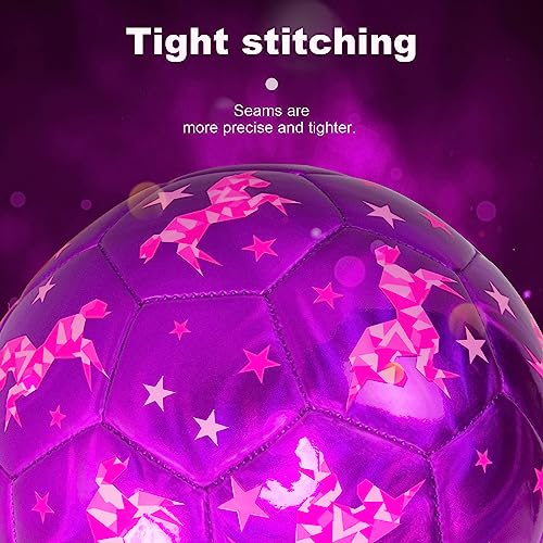 U&C Planet Soccer Ball Size 3 Kids Unicorn Soccer Ball For 3 4 5 6 7 8 9 10 Years Old Girl Indoor Outdoor Ball Games With 1 Pump 1 Net Bag And 1 Colorful Box #TOP5