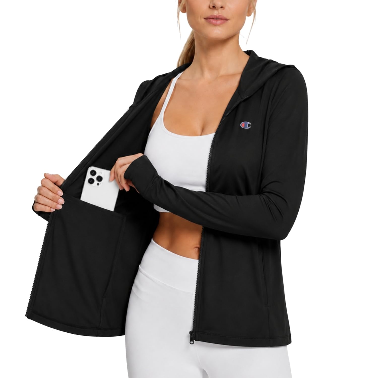 champion sun hoodie for women – spf 50+ uv protection long sleeve sun shirt lightweight rash guard outdoor hiking active