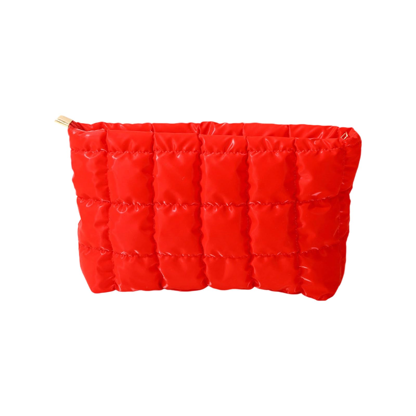 Tsophreniq Diamonds Embossing Makeup Pouches Portable Cosmetic Organizers with Spacious Compartment Unique Accessory Quilted Makeup Bag