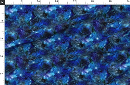 Spoonflower Fabric - Galaxy Space Night Stars Watercolor Watercolour Abstract Printed On Fleece Fabric By The Yard - Sewing Blankets Loungewear And No-Sew Projects #TOP3