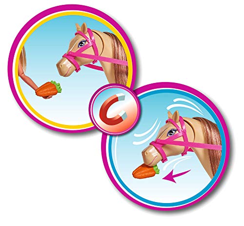 Simba 105733052 - Steffi Love Lovely Horse, Steffi als Reiterin, Pferd mit Magnetfunktion beim Füttern, Ankleidepuppe, 29cm, für Kinder ab 3 Jahren