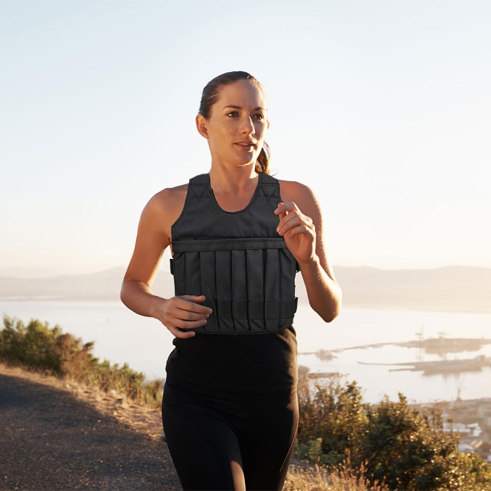 Joyzan Veste Lestée Réglable Sans Sable Ni Plaques D'acier, Charge Maximale 20 Kg Gilet Lesté équipement D'entraînement Pour Hommes Femmes Force Jogging, Course, Entraînement, Marche