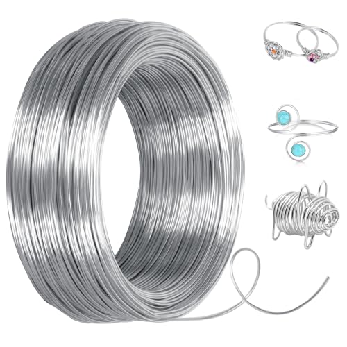 Cozary Alambre de Aluminio 1mm X 50 M, Alambre Manualidades, Flexible Alambre de Aluminio para Joyeria DIY Hacer Joyas, Bisutería y Floristería