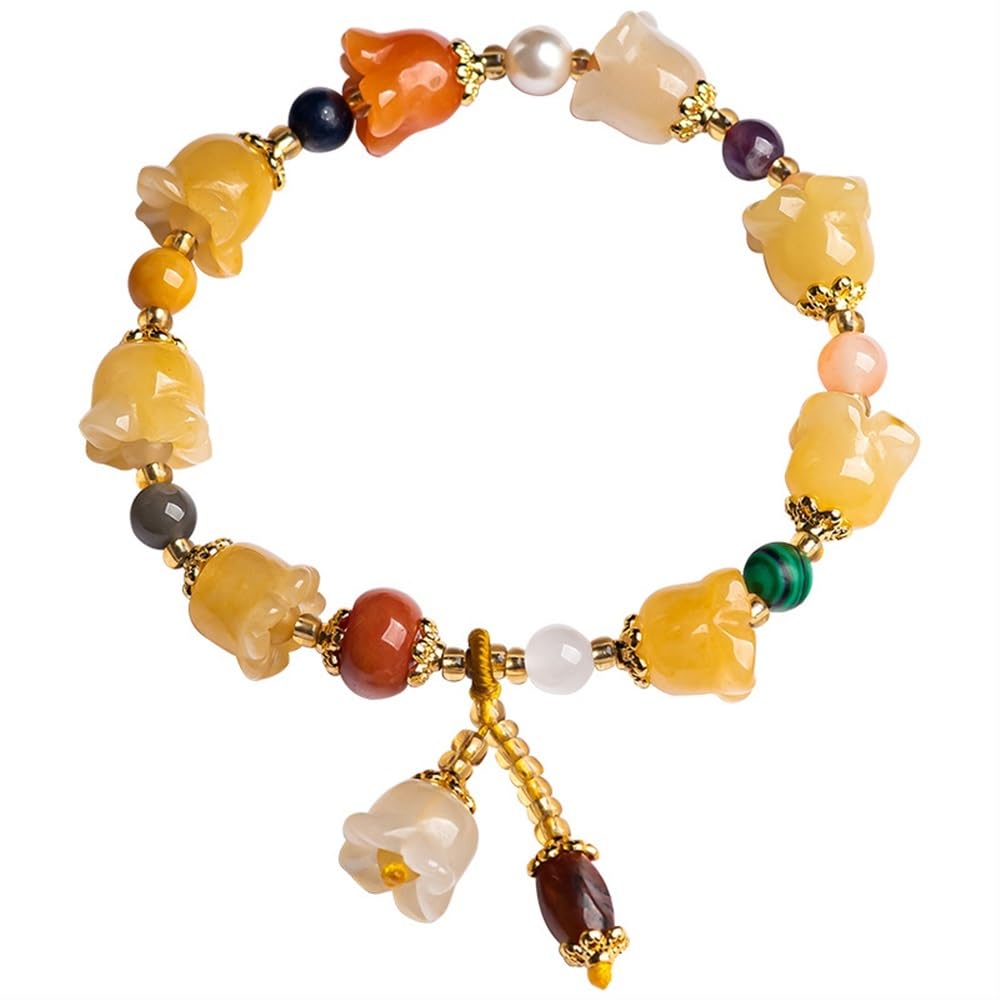 Bracelet en jade naturel pendentif lotus cadeau idéal anniversaire Noël