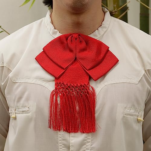 Image of Large Mexican Charro Bow Tie - Mariachi Style With Elastic Band and 100% Handmade Tip