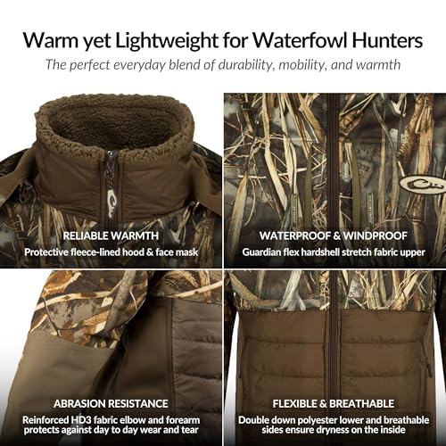 Image of Drake Waterfowl LST Guardian Flex Double Down Eqwader, Waterproof and Breathable Insulated Hunting Jacket