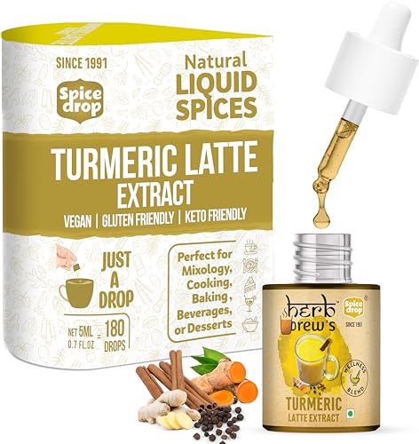 Image of Spice Drop Turmeric Tea Latte Extract | Healthy Mix Immunity Drink | Made With Turmeric, Black Pepper, Nutmeg, Cardamom, Cinnamon, Ginger, Clove | No Added Colors, Preservatives | Pack Of 1 | 0.17 oz