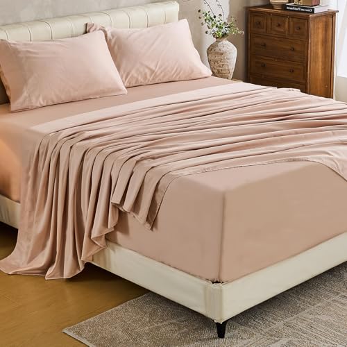 Image of MEISHANG 1000TC Egyptian Cotton Sheets King, 18-24 inch Extra Deep Pocket | 1000TC Egyptian Cotton Sheets, Sateen Weave, Ultra Soft & Breathable, OEKO-TEX Certified