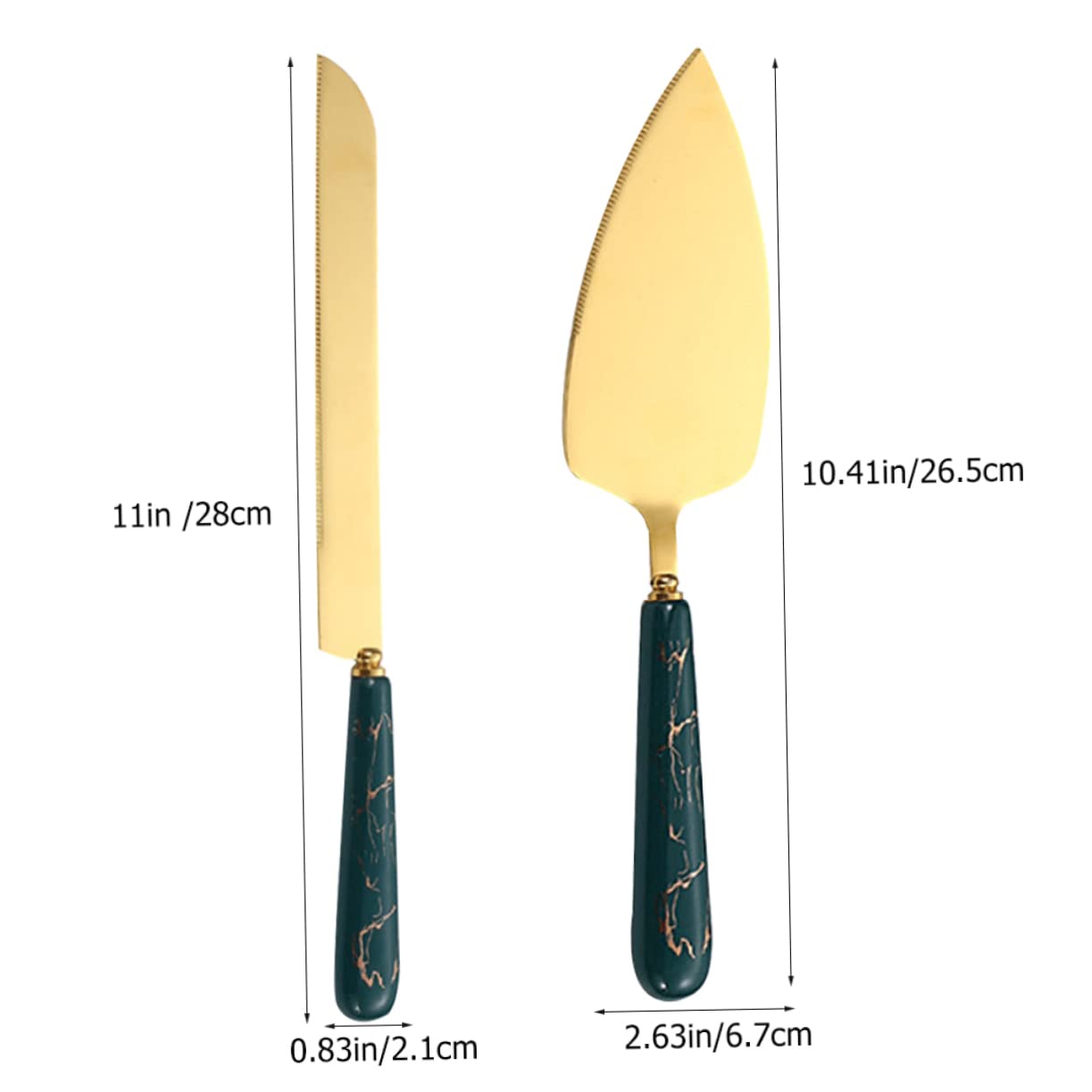 CONGARTENO 1 Set Cake Spatula Set Cake Cutter Cake Server Practical Tool Cake Baking Tool Decor Pie Cutter Food Turner Wedding Cake Cooking Spatula Cake Baking Spatula Stainless Steel Green