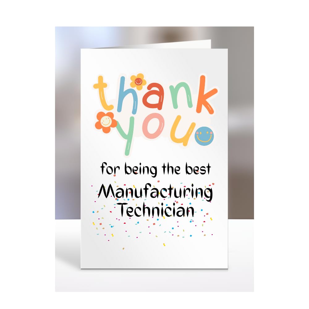 Thank you card for Manufacturing Technician, men, women, him, her, colleague, boss, manager, supervisor, friend, gifts, presents for christmas, A5-212b_98