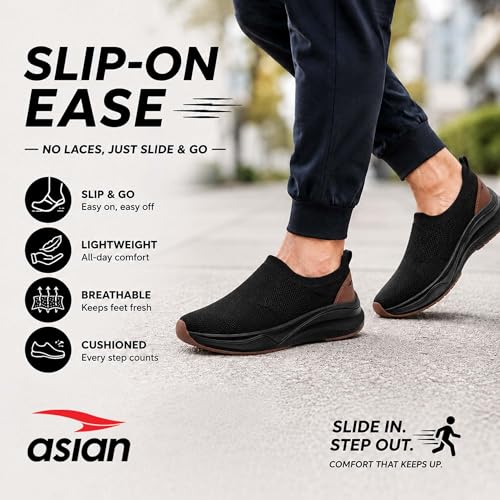 Image of ASIAN Men Wind PRO-06 Casual Wear and Walking Shoes Without Laces for Men & Boys with Upper Mesh Fabric - Lightweight, Comfortable, Breathable, and Perfect for Walking and Daily Use