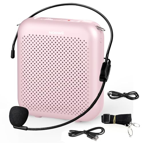Norwii Amplificador de Voz, Micrófono Portátil con Cable para Profesores, Amplificadores de Potencia de Voz para Enseñanza en el Aula, Formación, Guías Turísticos, Entrenadores, USB-C Carga