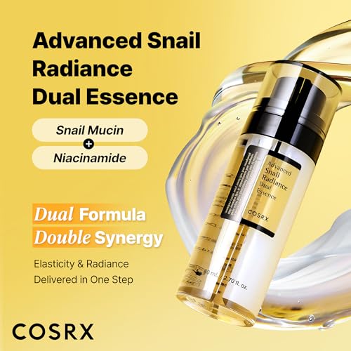 COSRX Niacinamide 5% + Snail Mucin 74% Dual Essence, Anti aging Face Serum for Dull Skin, Hydrating, Brightening, Repairing, 2.70 fl.oz / 80ml, Sensitive Skin, Not Tested on Animals, Korean Skincare - imagen 2