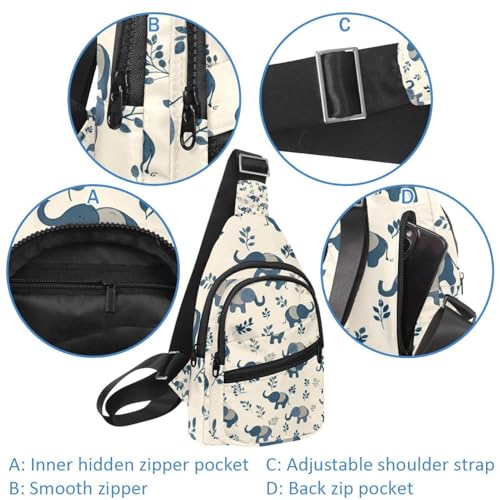 Mochila cruzada de elefantes ajustable unisex multicolor 2