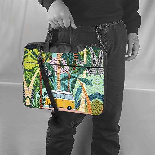 Bolso para portátil unisex con diseño de carro amarillo en bosque miniatura 6