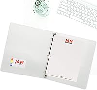 Vista 5 de JAM PAPER - Carpeta de plástico de 1 pulgada, carpeta transparente de 3 anillas, se vende individualmente