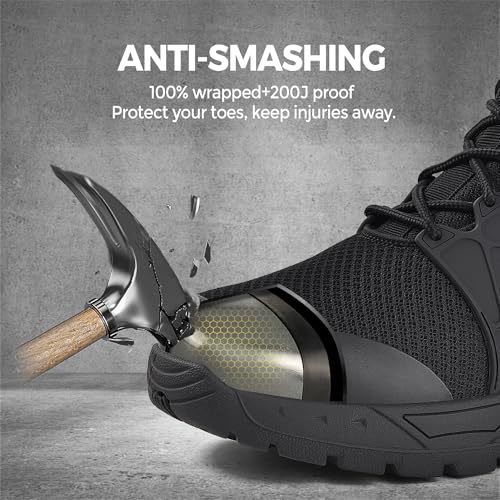 Image of SUADEX Steel Toe Boots for Men Women Arch Support Waterproof Work Construction Indestructible Safety Boots Puncture Proof Composite Toe Boot
