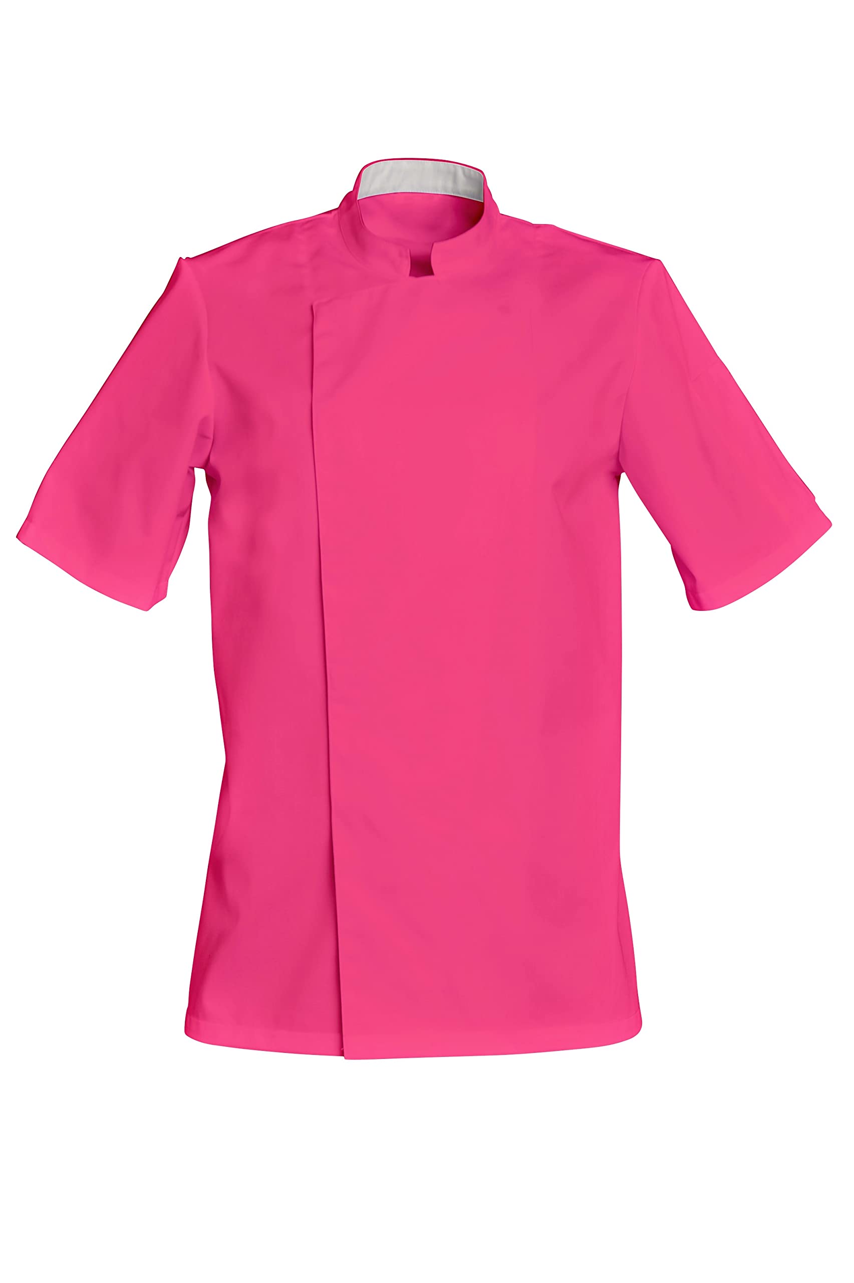 SNV Veste cuisine manche courte col officier fermeture pressions cachées poche stylo homme femme cuisinier chef restauration
