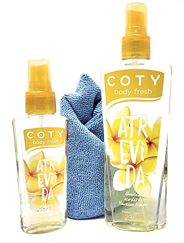 Coty Body Fresh Atrevida Spray (Home and Travel Sizes) and Tesadorz Microfiber Towel