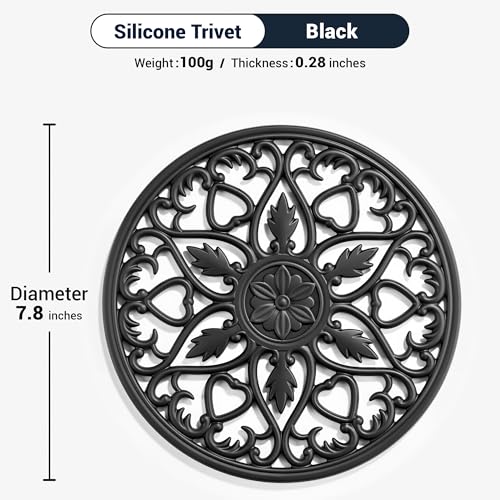 SMARTAKE 6 Set Silicone Trivet Mats for Hot Dishes, Heat Resistant Pots and Pans Holders, Non-Slip Flexible Hot Pads Coasters for Countertops Table,