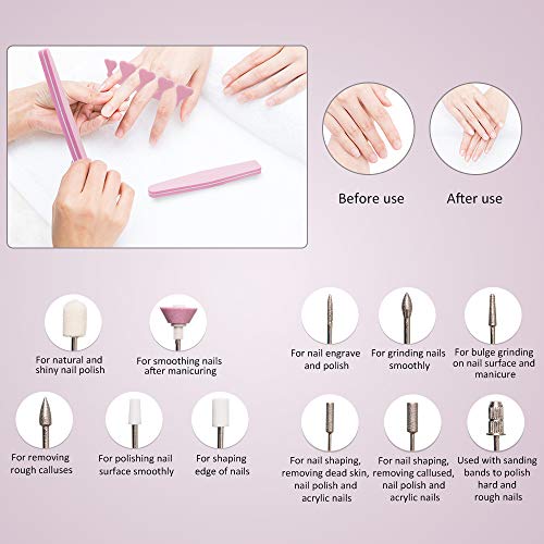 Elektrische Maniküre Set Nagelfräser Maniküreset Wolady USB Elektrische Nagelfeile Pediküre-Set Polierwerkzeuge mit 11… – Bild 3