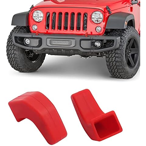 DKMGHT Factory Bumper Tow Hook Covers for Jeep Wrangler JK JL Gladiator TJ, Red Tow Hook Protector Jeep Wrangler Accessories 2007-2022 Cover