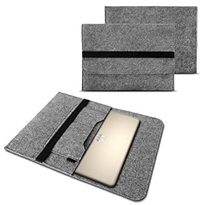 NAUC Tasche Hülle für Laptop Case Ultrabook Cover Notebook 15-15.6 Zoll Filz Sleeve Schutzhülle aus strapazierfähigem Filz, Farben:Grau, Notebook:Lenovo B50-10