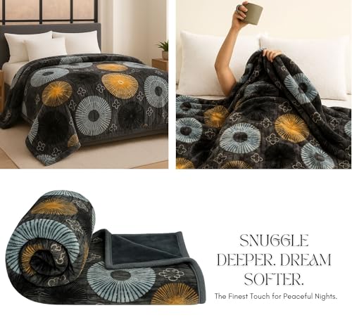 Image of VAS COLLECTIONS Premium Soft Mink Blanket 4.1 Kg, 700 GSM | Luxurious Plush Fleece Heavy Winter Blanket for Double Bed | Ultra Soft, Warm & Cozy Blanket for All Seasons (218 x 224 cm) (Multicolor 1)