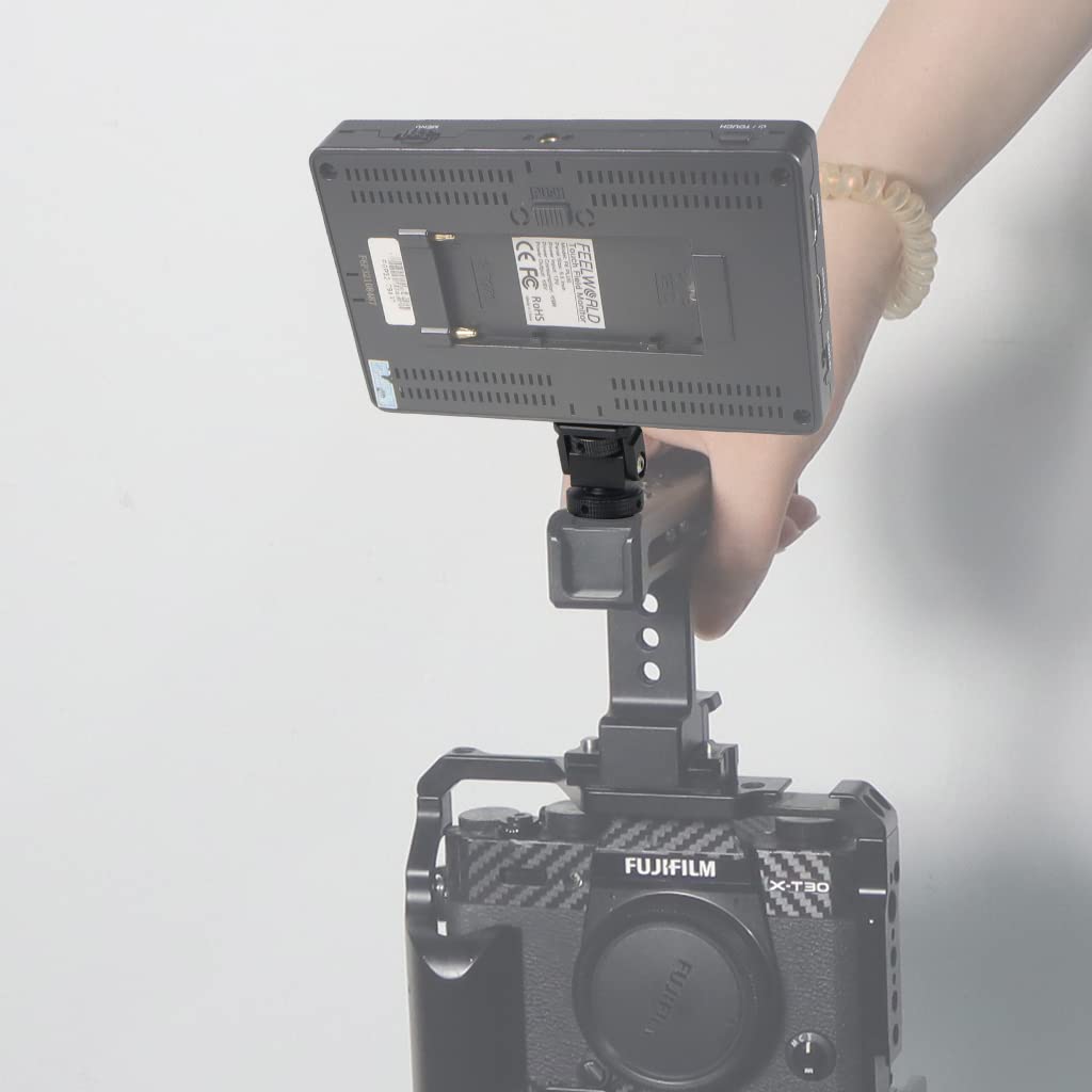 NovelGoal Camera Hot Shoe Monitor Flexible Tripod Adapter with Cold Shoe Mount Suitable for Microslr DSLRs with Hot/Cold Shoe Grooves Sports Camera Protective Frames (No Pin,Black)