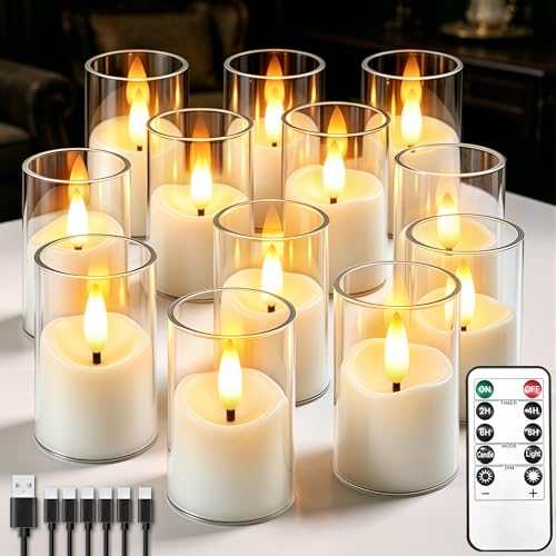 Image of Rechargeable Flameless Candles with Timer Remote