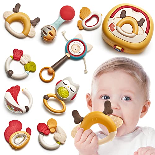 Image of Hahaland Baby Toys - 0-6 Months Sensory Teething Toys Set for Infants' Early Development & Learning
