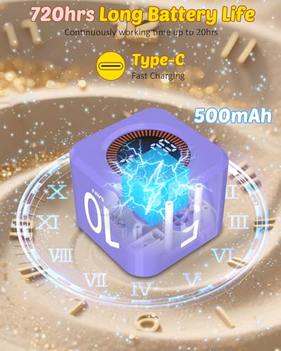 Image of Digital Pomodoro Timer Cube 5 /10 /25 /50min, Visual Productivity Flip Timer for Kids Classroom Desk, Custom Countdown, Silent and Sound Mode for ADHD Study Work Game Kitchen (Purple)