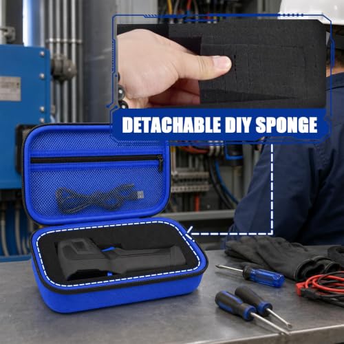 Image of Boobowl Case Compatible with for HSFTOOLS HF96 / H128 / Thermal Camera, Infrared Cameras Storage Holder Box for USB Cabless(Bag Only) (Blue, For TC004 / H96 / H128)