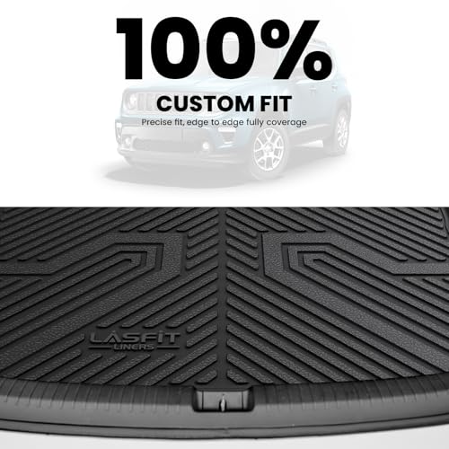 Image of LASFIT Cargo Mat for Jeep Renegade 2015-2023 | All Weather, TPE, Custom Fit Accessories, Trunk Mat, Cargo Liner, Black