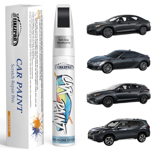 Image of 61K Dark Gray Metallic Touch Up Paint for Subaru, Color Exact Match Car Paint Scratch Repair Remover Pen Kit Quick & Easy Fix Vehicle Chips and Automotive Nicks Scuff