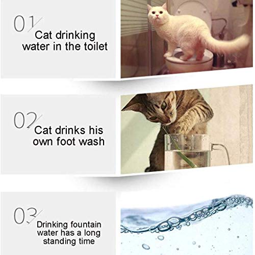 Fuente de agua para gatos cerámica portátil automática miniatura 7
