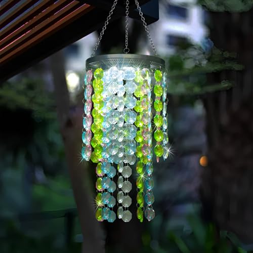 Lustre solaire pour terrasse et tonnelle grand modèle 53cm multicolore