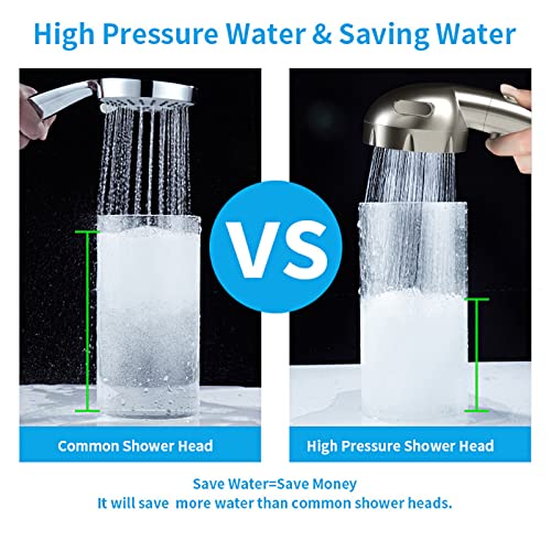 Kaiying HKTHX01 Brushed Nickel High Pressure Handheld Shower Head With On/Off Switch, 3 Spray Modes, Adjustable Angle Bracket thumb #3
