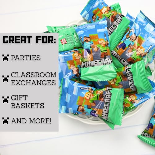 Minecraft Lollipop Rings, Video Game Suckers, Assorted Flavors, 18 Count | Individually Wrapped, Party Favor Candy, Gaming Sweets, Fruit Flavored Confections, Strawberry, Blue Raspberry, Watermelon - image 3
