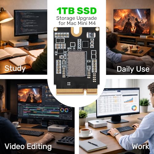 Image of SlimQ 1TB SSD for Mac mini M4 - Upgrade Kit Compatible with Macmini Internal M.2 SSD Replacement Drive, High-Speed 1TB Storage Upgrade
