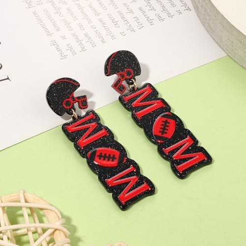 Game Day Earrings for Women Football Mom Accessories Football Helmet Earrings Sport Drop Dangle Earrings Game Day Outfits Accessories Party Favor Gifts2